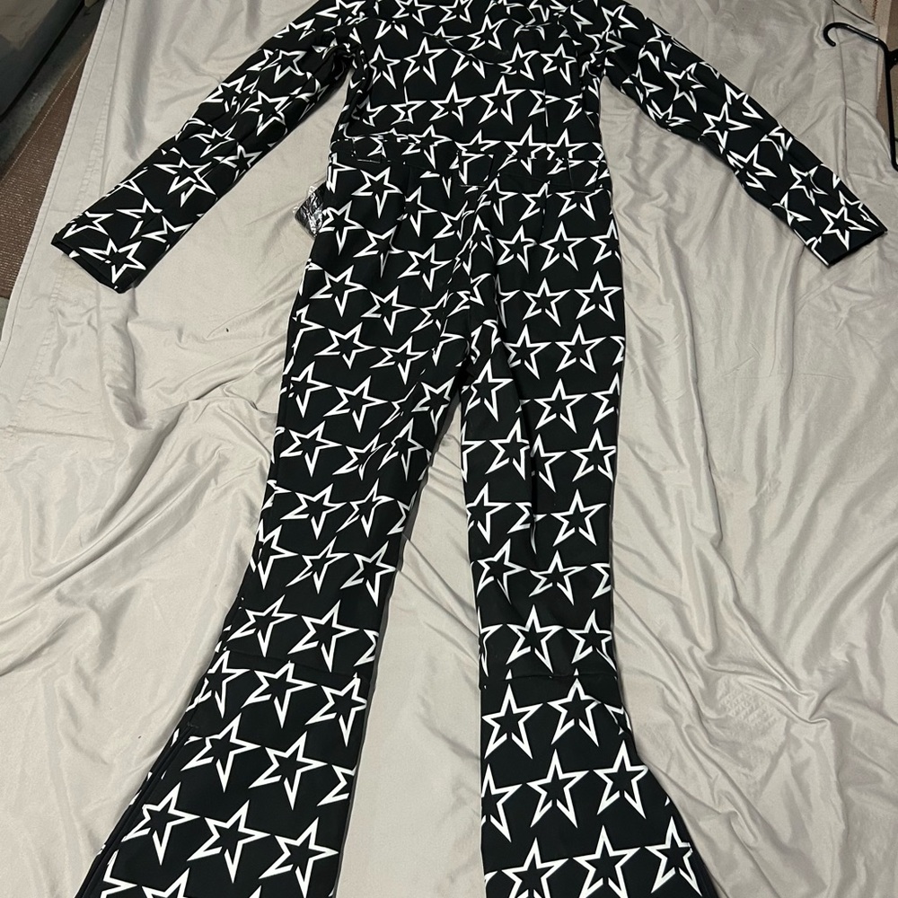 Perfect Moment Black and White Star Jumpsuit